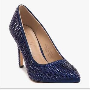 Lauren Lorraine Navy Dazzle Rhinestone Pumps Heels